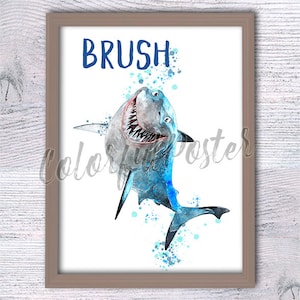 Finding Nemo poster Bruce print Finding Nemo wall decor Bruce poster Bathroom decoration Bruce shark watercolor Nursery art V569