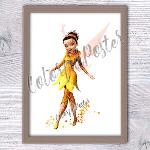 Impresión de Iridessa Póster de Irfidessa Decoración de pared de hadas Arte infantil Impresión de hadas Póster de hadas de Disney Acuarela de hadas V254
