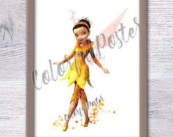 Iridessa print Irfidessa poster Fairy wall decor Nursery art Fairies print Disney fairies poster Fairy watercolor V254