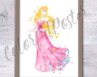 Aurora Sleeping Beauty Princess Aurora  wall decor  princess Aurora print Nursery art Aurora poster V80