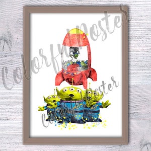 Toy Story print Little Green Men poster Toy Story wall decor The Squeeze Toy Aliens poster Nursery art Toy Story poster V301