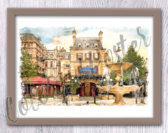 La Ratatouille print La Rataouille bistro poster Ratatouille wall decor Ratatouille restaurant Remy Little Chef print Kitchen wall art V846