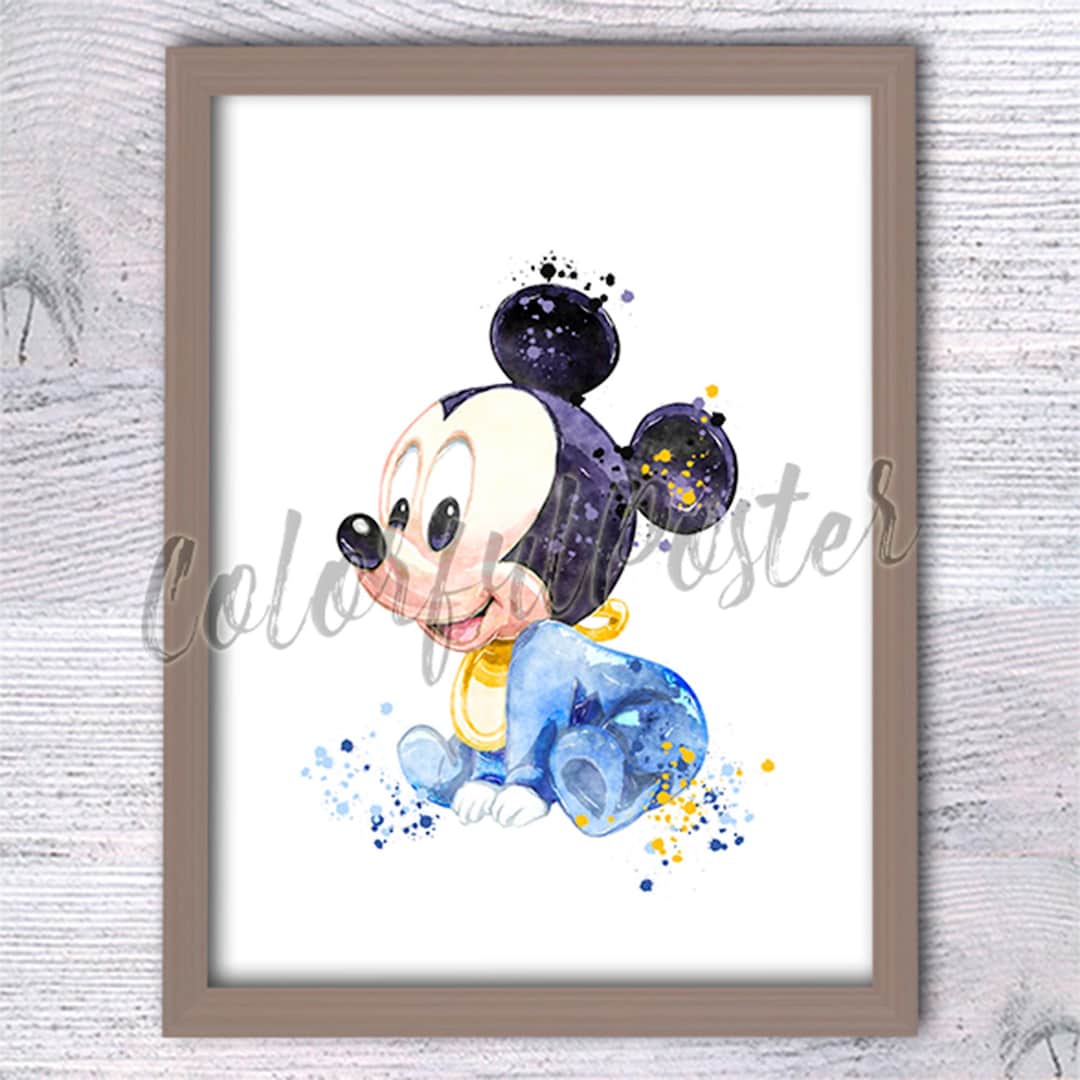 Mickey Mouse baby Disney Mickey print Disney wanddecoratie Mickey Mouse  poster kinderkamer kunst Disney print kinderkamer decor kraamcadeau V560 -  Etsy België, image size:1080x1080
