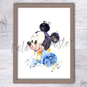 Mickey Mouse baby Disney Mickey print Disney wanddecoratie Mickey Mouse poster kinderkamer kunst Disney print kinderkamer decor kraamcadeau V560