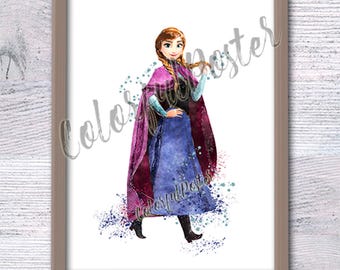 Frozen poster Frozen Anna print Frozen wall decor Wall art Nursery room decor Birthday gift V227