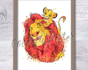 1500限定ディズニー ライオンキング ムファサ　シンバ 絵画　 アート 楽天市場】【取寄せ】 ディズニー Disney US公式商品 ライオン
