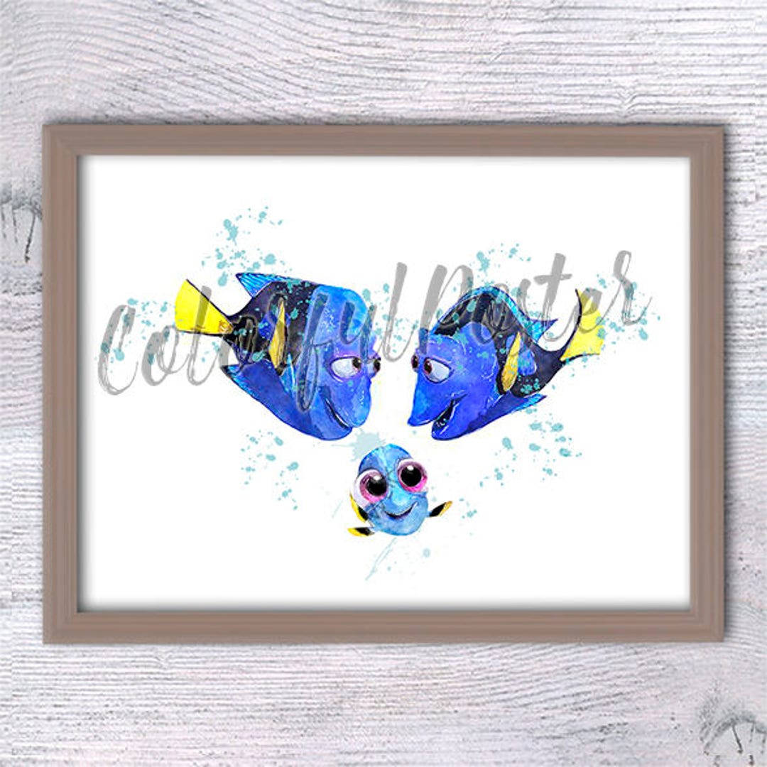 Finding Dory Print Finding Dory Poster Wall Decor Nursery Decor Kids ...