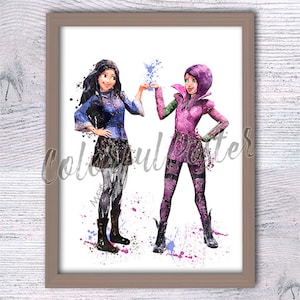 Descendants poster Mal and Evie Descendants print Descendants wall decor Wall art Birthday gift Home decor Gift for her V521