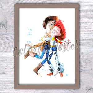 Wydruk Toy Story Plakat Woody Dekoracja ścienna Toy Story Wydruk Jessie Plakat Woody i Jessie Sztuka do pokoju dziecięcego Wystrój domu Sztuka ścienna Prezent urodzinowy V510