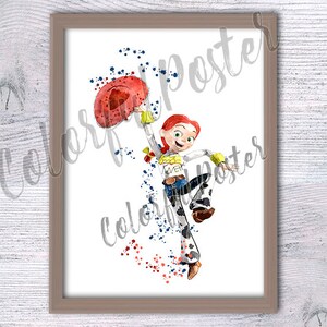 Jessie Toy Story Print: Watercolor Nursery Decor V293