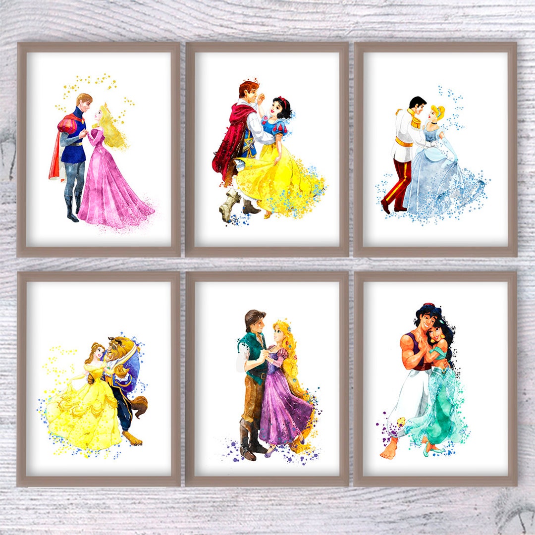 Conjunto Parasol + poster para pintar Princesas Disney