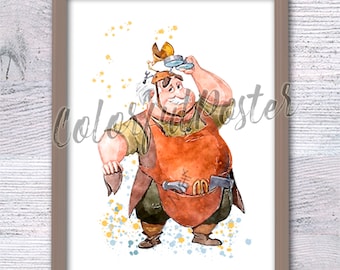 Beauty and the Beast Maurice Poster, Disney Wall Art Print, Inventor Dad Decor, Nursery, Gift for Fans, Kids Room or Theater Decor V841