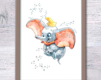 Classic Dumbo Poster Print, Dumbo The Flying Elephant Film Art, Disney Gift for Fans and Collectors V161