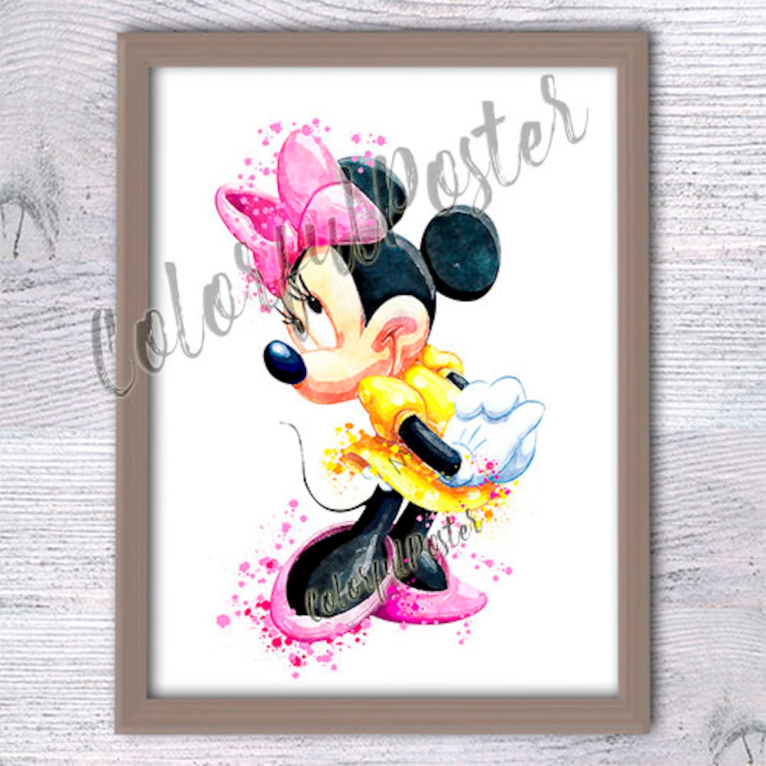 Minnie Mouse Poster Mickey and Minnie Wall Decor Minnie Princess Room