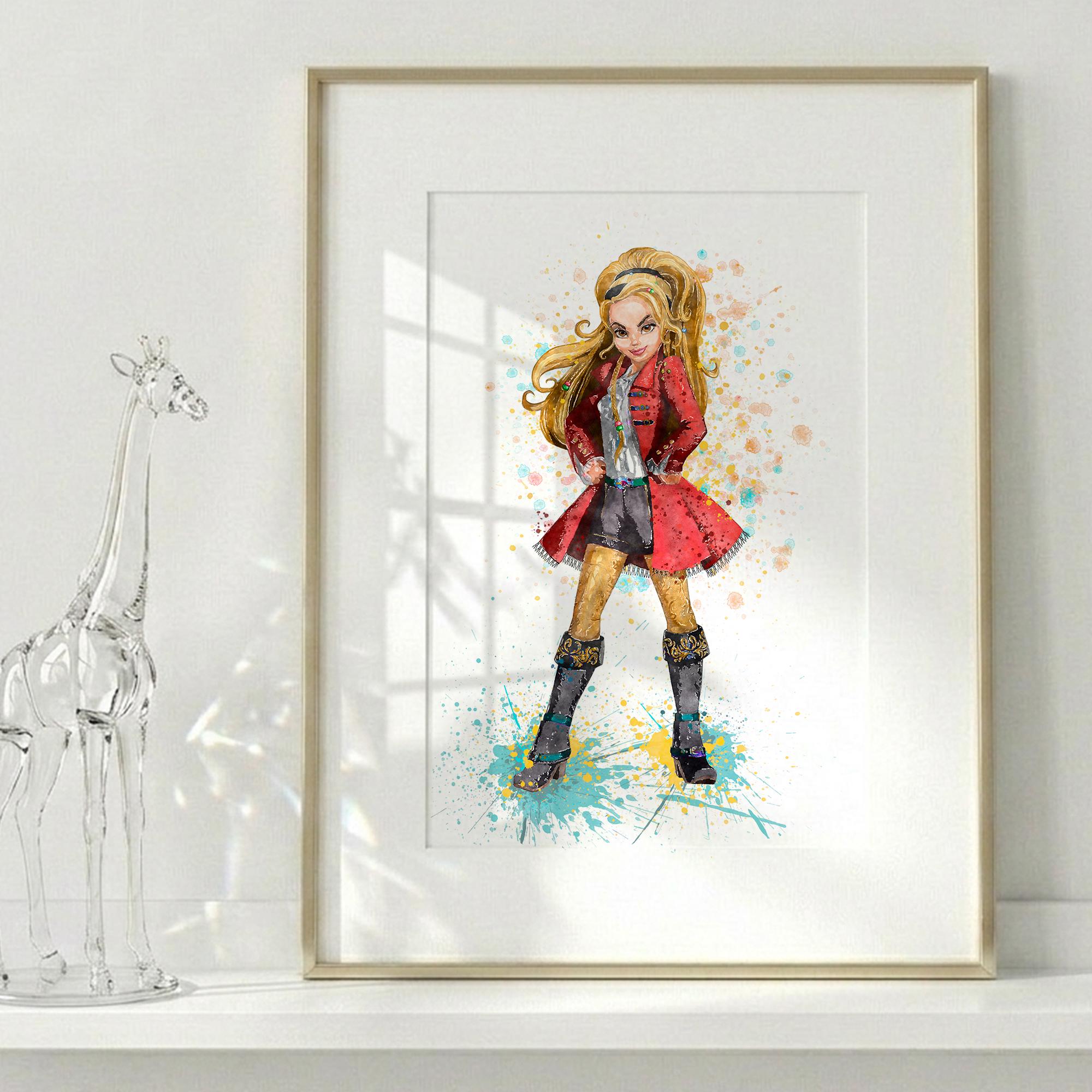 ディセンダント CJフック 水彩画プリント：フック船長の娘 V652 - Etsy