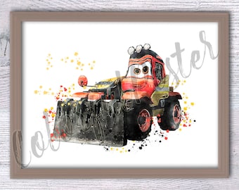 Impressão em aquarela de aviões 'Pinecone': pôster de carros de berçário V410
