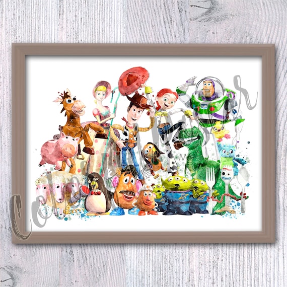 Toy Story print Toy Story all heroes Toy Story poster Disney wall decor Nursery art Playground decor Disney print V819