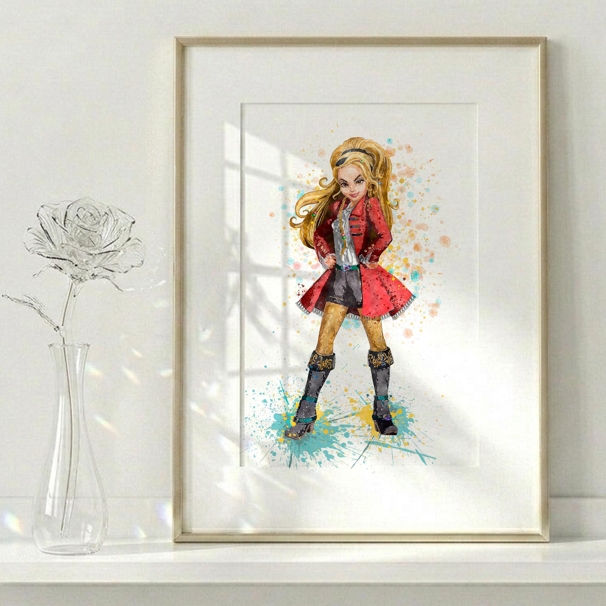 ディセンダント CJフック 水彩画プリント：フック船長の娘 V652 - Etsy