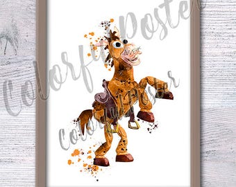 Toy Story poster Bullseye print Toy Story wall decor Toy Story illustration Bullseye poster Nursery art Toy Story watercolor V306