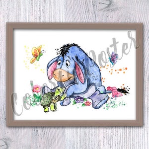 Winnie Puuh Baby Poster Druck Illustration Eeyore Druck Illustration Eeyore Wanddekor Kinderzimmer Kunst Babypartygeschenk V483
