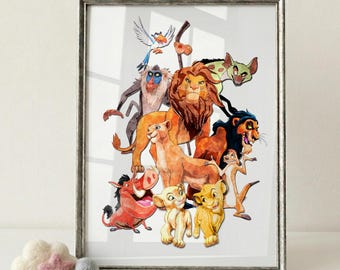 Disney König der Löwen Poster, Simba Mufasa Druck, Kinderzimmer Dekor, Film Zitat, Geschenk für Kinder, Dschungel Safari Thema V864