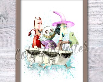 Lock Shock and Barrel Print: Nightmare Before Christmas Nursery Art V790