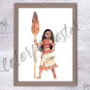 Moana princess Moana print Moana poster South Pacific princess Moana decor Girls room wall art Nursery wall decor Gift idea V198