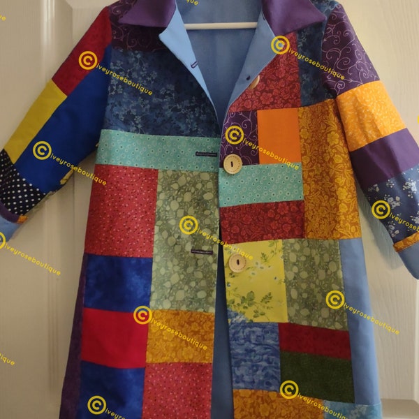 Size S, 5/6, Girl's, NOT IN STOCK. Custom made. Coat of many colors, Little Dolly coat, Dolly Parton movie