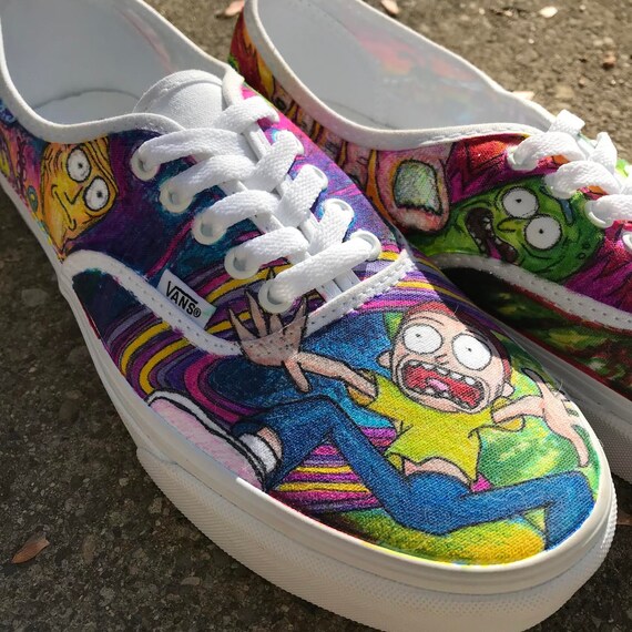 custom vans rick and morty