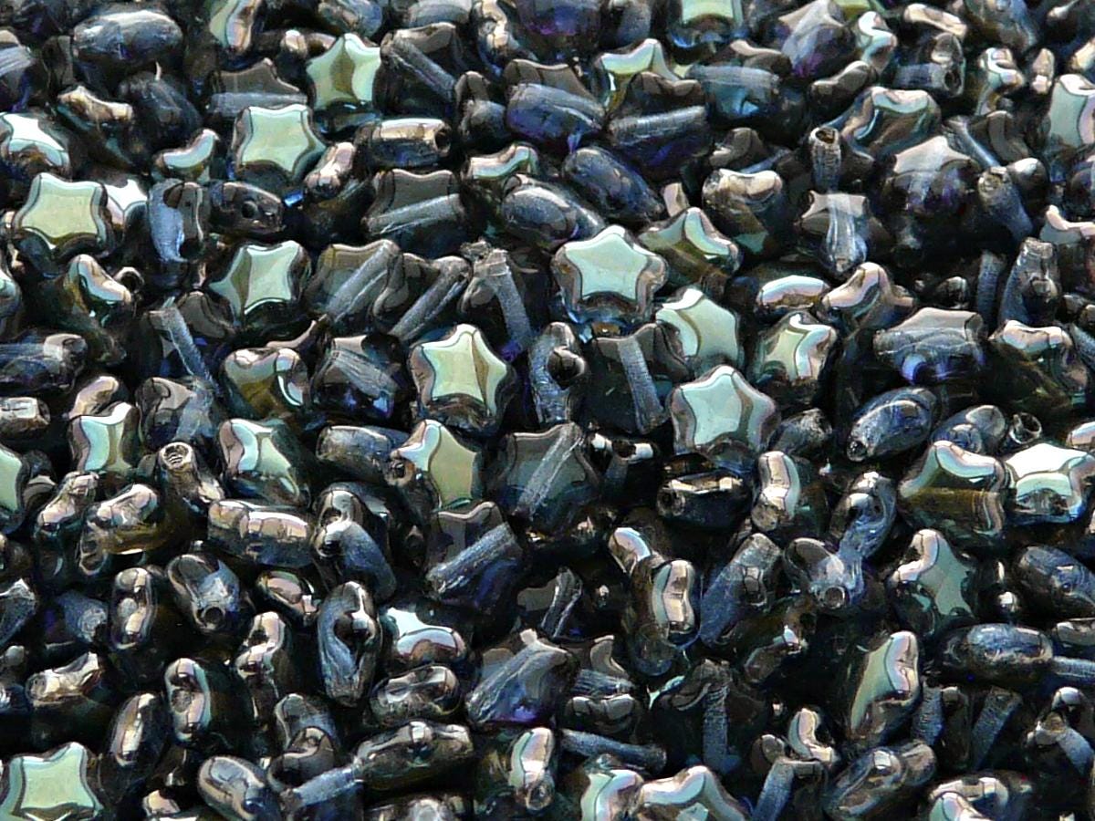 40pcs Czech Pressed Glass Star Beads 6mm Sapphire Celsian - Etsy