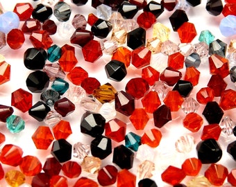 10gr. Czech Glass MC Bicone Beads  "Autumn" Mix 3-8mm
