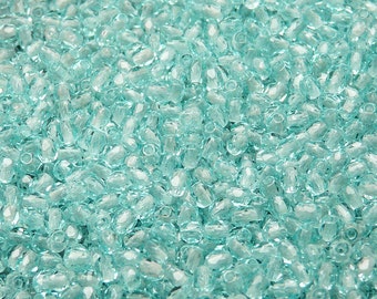 100pcs Czech Fire-Polished Faceted Glass Beads Round 3mm Light Green Aquamarine (A 04-13)