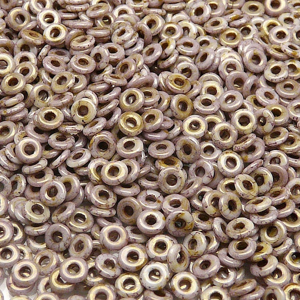 100pcs Czech Pressed Glass Round Ring O Beads 4mm Opaque Chalk White Violet Brown Marble Senegal Luster