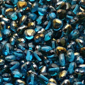 50 stuks Tsjechische Persglas Hart Kralen 6mm Aquamarijn Valentinit