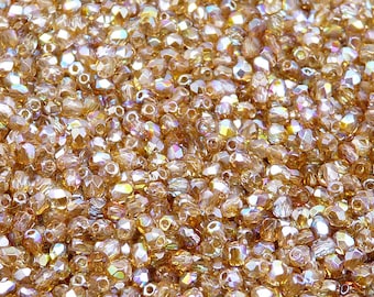 Perle di vetro sfaccettato rotondo lucidato a fuoco ceco completamente ricoperte in oro Crystal Aurum 2X Preciosa 3mm 4mm 6mm Tradizionale Preciosa Full Aurum2X - Italia