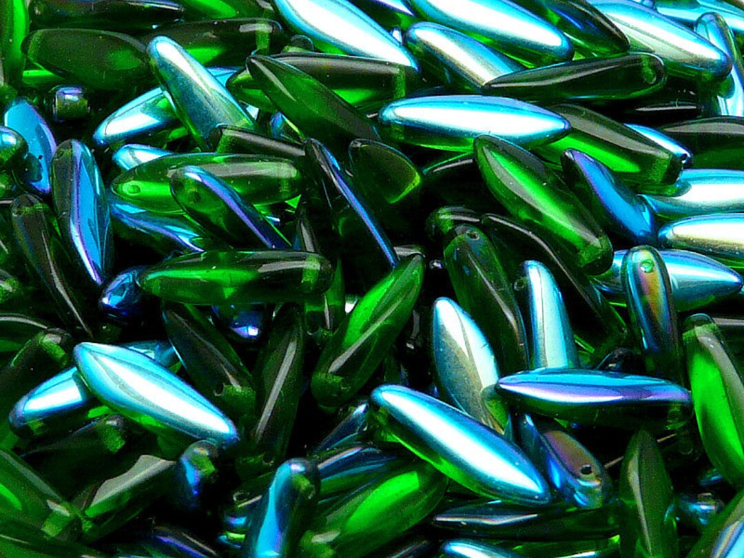 thumbnail image 2 of CzechMates Dagger Beads – 5x16mm Czech Glass – 25 Pieces – 60 Colors To Choose From 2 of 4