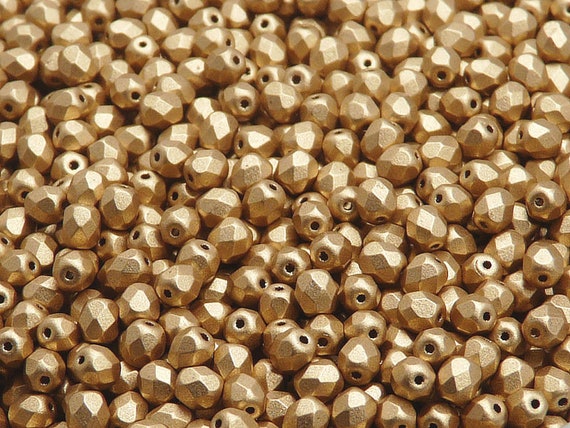 Lot De 100 Perles à Facettes En Cristal De Bohème 4mm - Couleur Saphir - Neuf