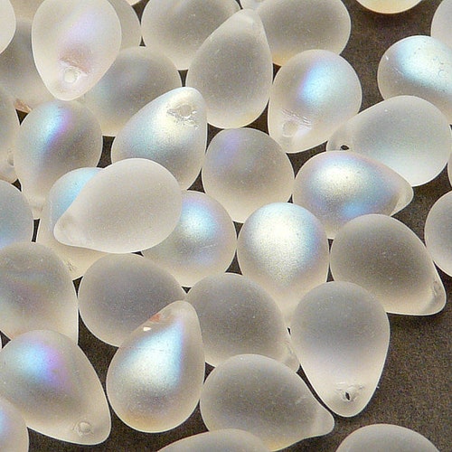 30pcs Czech Pressed Glass Teardrop Beads 6x9mm Crystal AB - Etsy