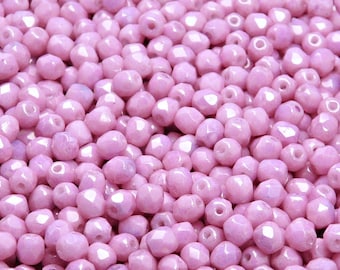 Perle di vetro ceche, pressate, rotondo 4mm. RP Set 423