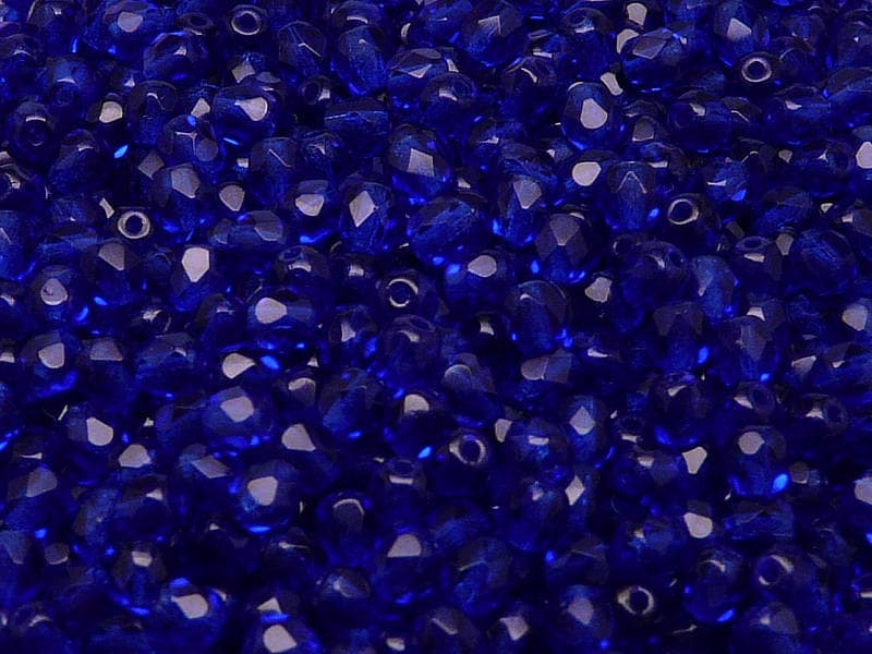 AF1507-French White Heart Cobalt Blue Beads 4mm (10 Grams)