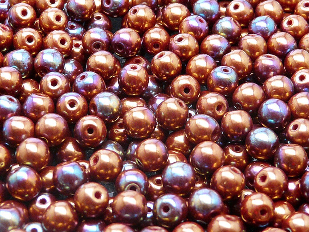 50pcs Czech Pressed Glass Beads Round 6mm Opaque Red Coral Red