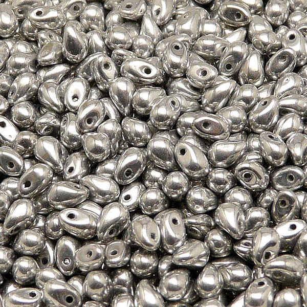 50pcs Czech Pressed Glass Teardrop Beads 4x6mm Crystal Full Labrador