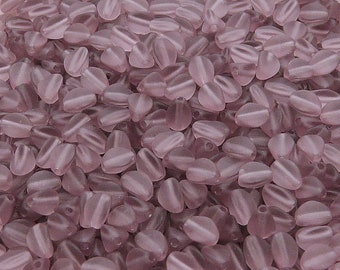 100pcs Czech Pressed Glass Beads Pinch 5mm Amethyst Matte