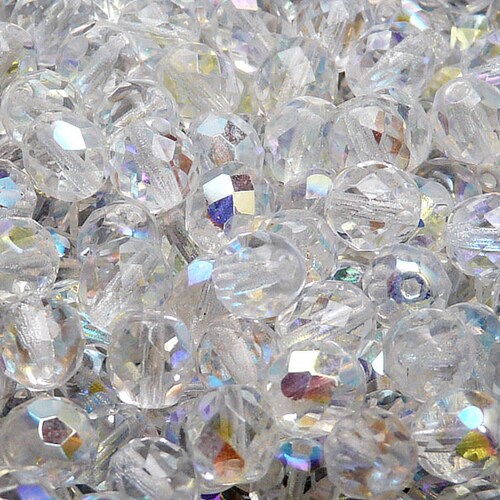 25pcs Czech Firepolished Faceted Glass Beads Round 8mm Etsy
