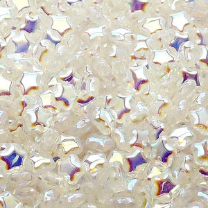 40pcs Czech Pressed Glass Star Beads 6mm Crystal AB (A 07-05)