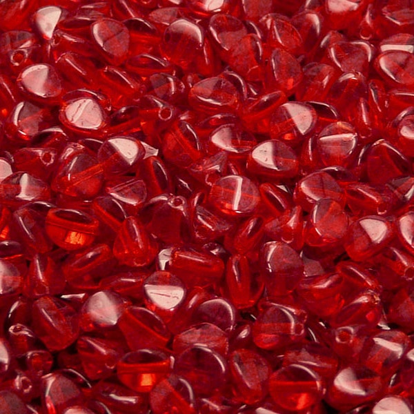 100pcs Czech Pressed Glass Beads Pinch 5mm Ruby