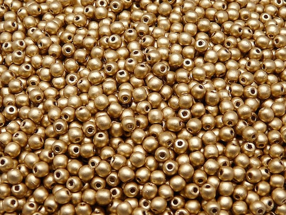 Lot De 200 Perles Facettes De Bohème 3mm Olivine Métallique PRECIOSA - Neuf