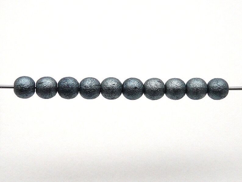 25pcs Czech Pressed Glass Beads Round 6mm Jet Full Celsian Etched