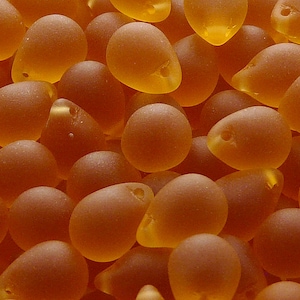10pcs Czech Pressed Glass Teardrop Beads 10x14mm Topaz Matte