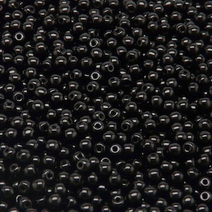 200 pezzi perle di vetro pressato ceco rotonde 3 mm Jet